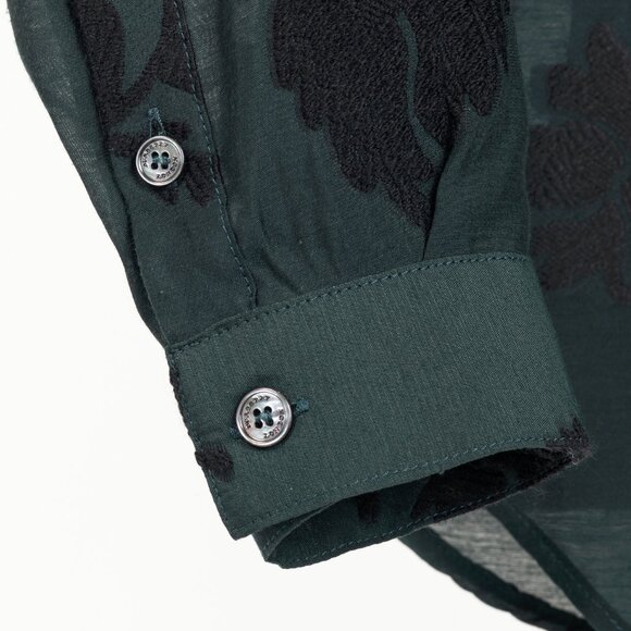 Burberry Green Floral Fil Coupe Buttoned Shirt - Picture 6 of 12